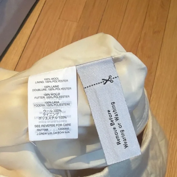 J. Crew Wool Cream Zip-Front Pencil Skirt - Picture 3 of 4